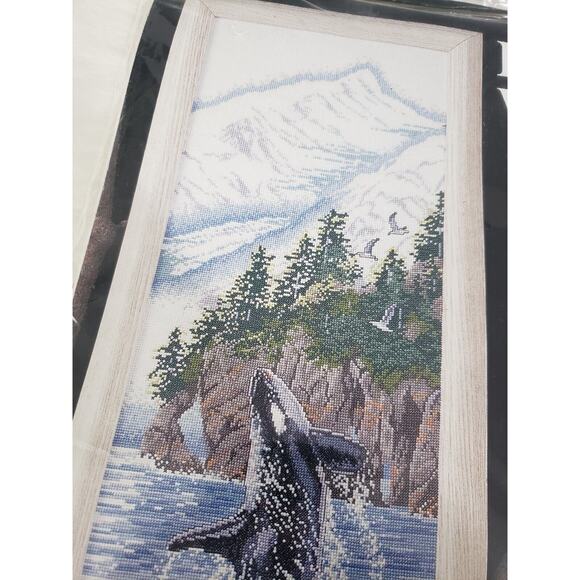 NEW RARE WHALE DESIGN WORKS vertical rise counted cross stitch kit vintage snow - Picture 3 of 5